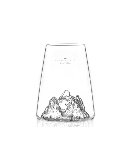 Alaskan Maker Topografisk Aiguille du midi krystall Brennevinsglass