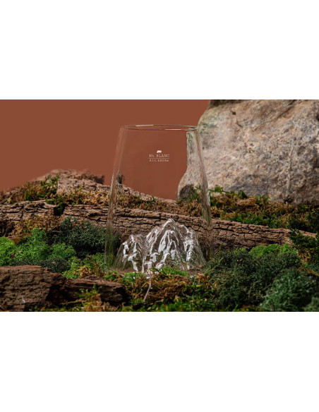 Langes Spirituosenglas Alaskan Maker Topographic Mont Blanc aus Kristallglas