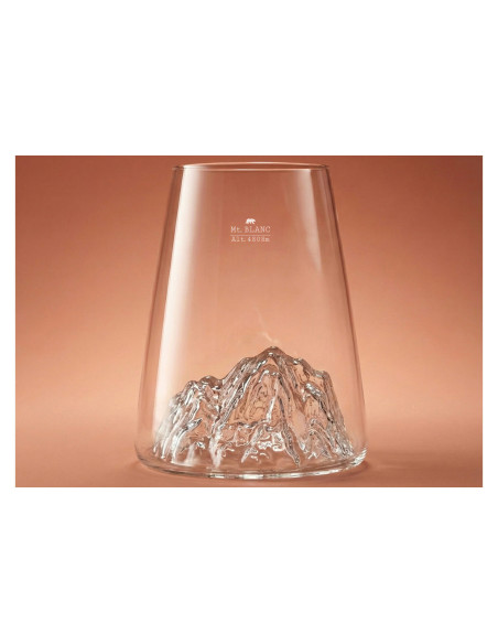 Langes Spirituosenglas Alaskan Maker Topographic Mont Blanc aus Kristallglas