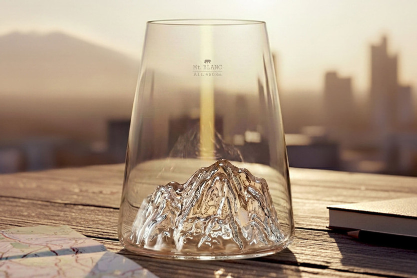 Alaskan Maker Topographic Mont Blanc Bicchiere per distillati lungo in cristallo