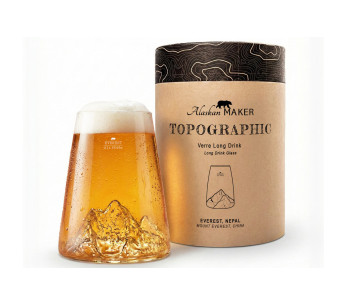 Alaskan Maker Topographic Mount Everest lång critsallin spritglas
