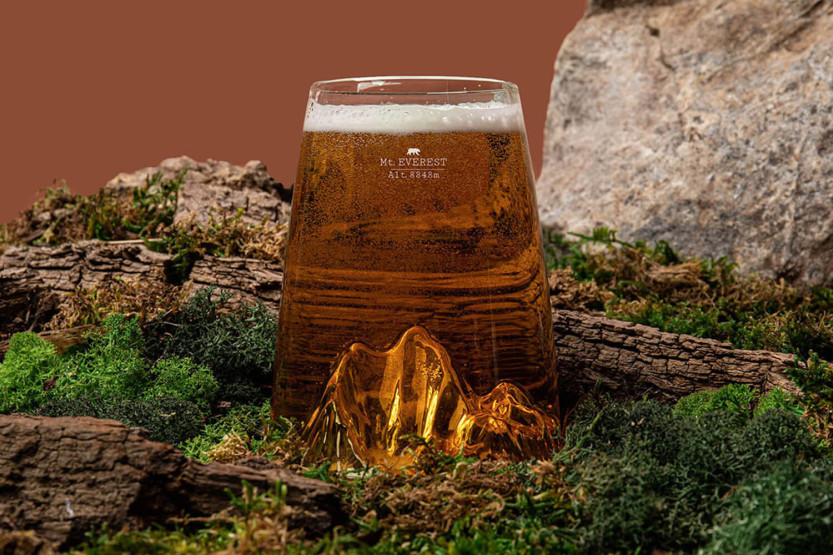 Alaskan Maker Topographic Mount Everest lang critsallin spiritusglas