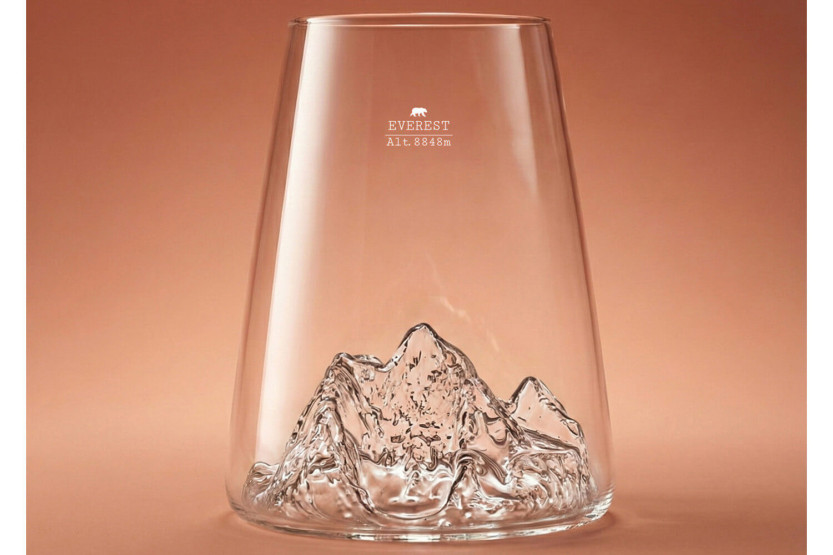 Alaskan Maker Topographic Mount Everest lang critsallin spiritusglas