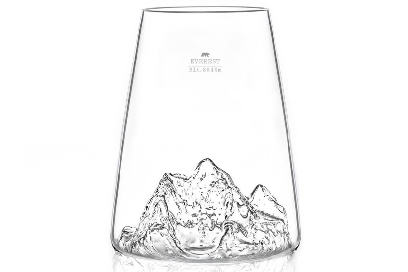 Alaskan Maker Topographic Mount Everest lang critsallin spiritusglas
