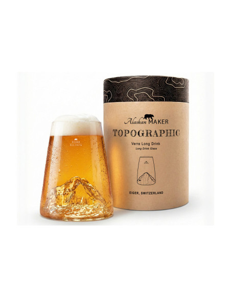 Alaskan Maker Topographic Eiger Bicchiere per distillati lungo in cristallo