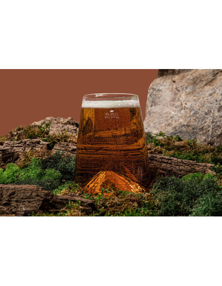 Langes Spirituosenglas Alaskan Maker Topographic Mount Fuji aus Kristallglas