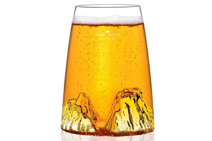 Verre à spiritueux long Alaskan Maker Topographic Grand Canyon en verre cristallin