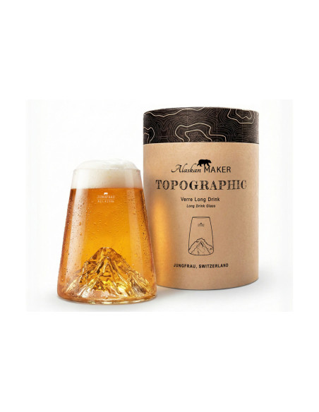Alaskan Maker Topographic Jungfrau Bicchiere per distillati lungo in cristallo