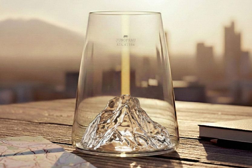 Alaskan Maker Topographic Jungfrau lang kristallen Proefglas