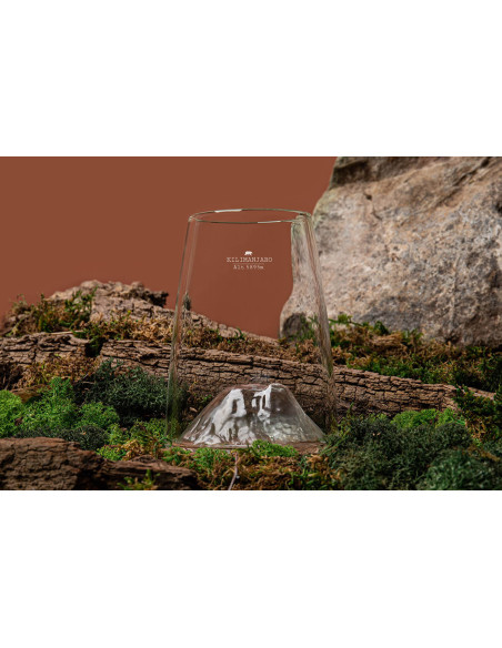 Verre à spiritueux long Alaskan Maker Topographic Kilimanjaro en verre cristallin
