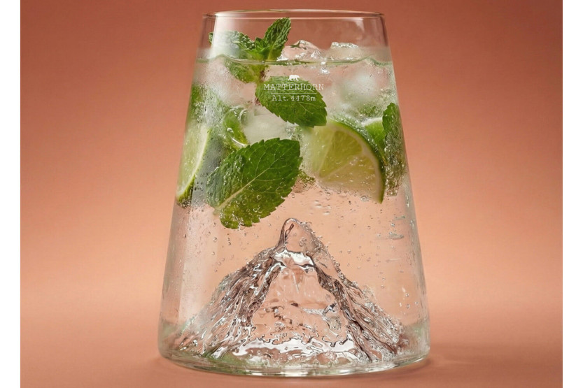 Alaskan Maker Topographic Mont Cervin Bicchiere per distillati in cristallo lungo