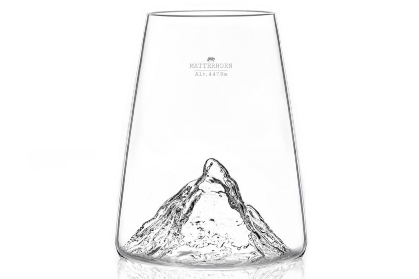 Langes Spirituosenglas Alaskan Maker Topographic Mont Cervin aus Kristallglas