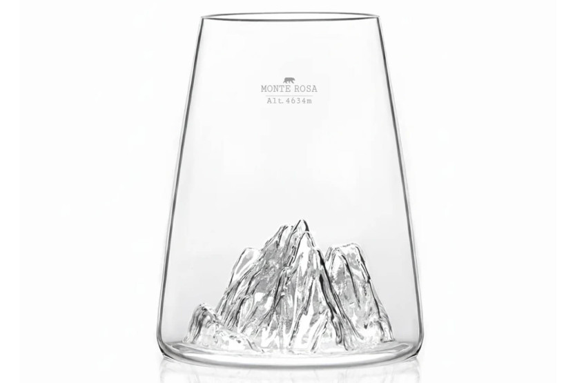 Langes Spirituosenglas Alaskan Maker Topographic Mont Rosa aus Kristallglas
