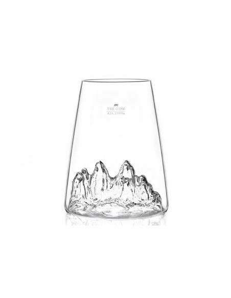 Verre à spiritueux long Alaskan Maker Topographic Tre Cime en verre cristallin