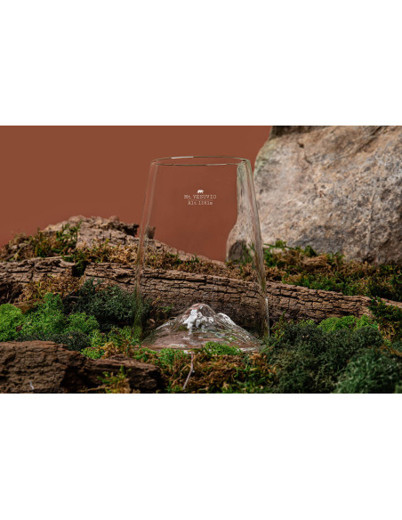 Langes Spirituosenglas Alaskan Maker Topographic Vesuv aus Kristallglas