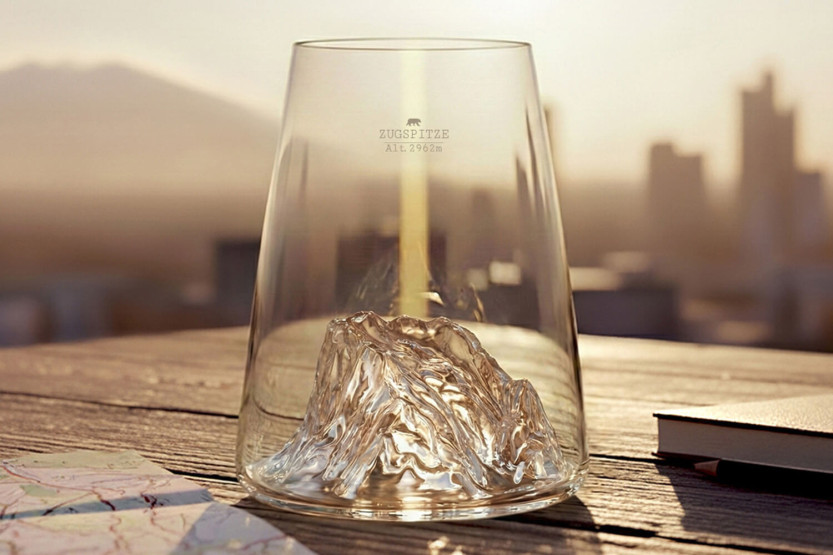 Alaskan Maker Topographic Zugspitze långt kristall spritglas