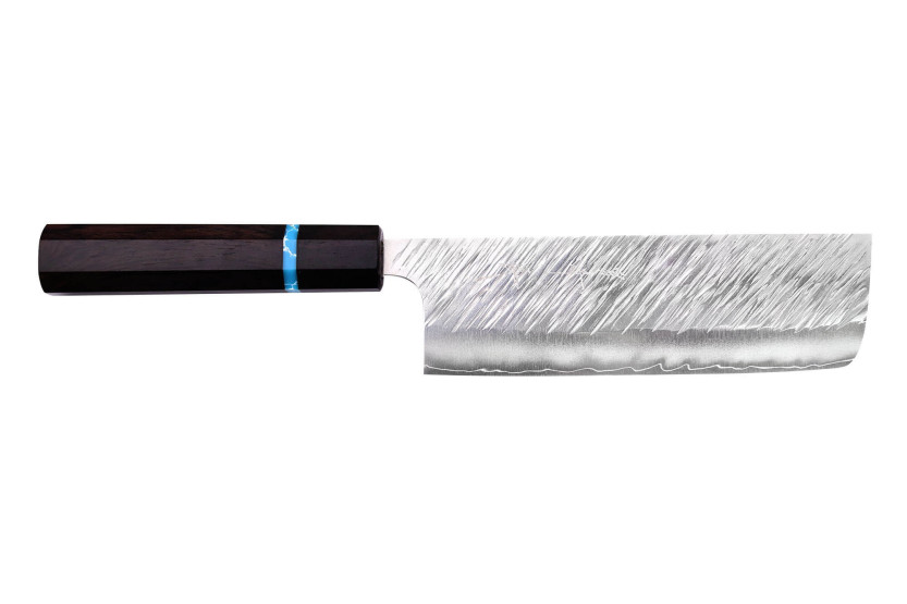 Yu Kurosaki Fujin 16,5cm SG2 turquoise handgemaakt Japans nakiri mes