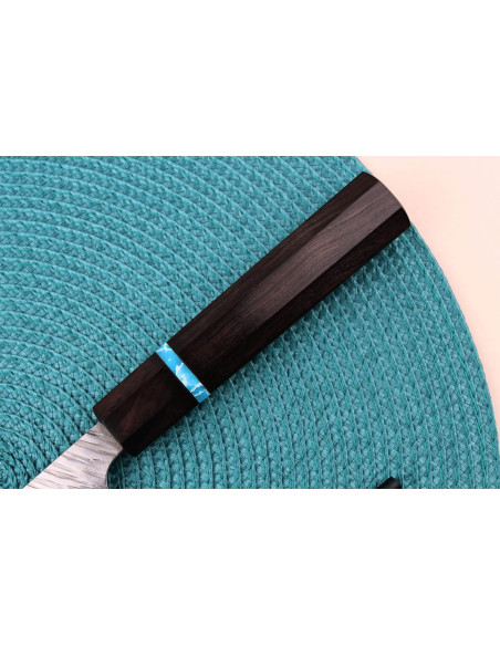 Yu Kurosaki Fujin 16,5 cm SG2 turkis håndlavet japansk nakiri-kniv