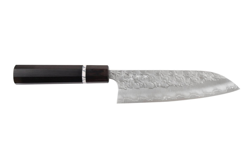 16,5 cm Yoshimi Kato Hyo SG2 santoku-kniv, japansk håndlaget
