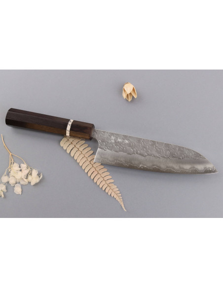 16,5cm Yoshimi Kato Hyo SG2 cuchillo santoku, japonés hecho a mano
