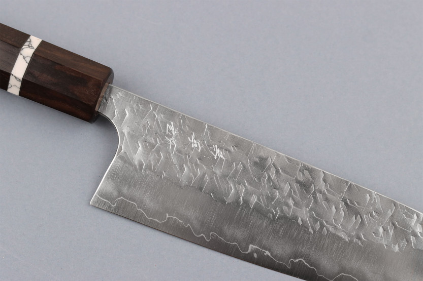 Faca santoku Yoshimi Kato Hyo SG2 de 16,5 cm, feita à mão no Japão