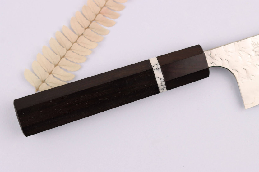 Coltello kiritsuke giapponese fatto a mano da 21 cm Yoshimi Kato Hyo SG2