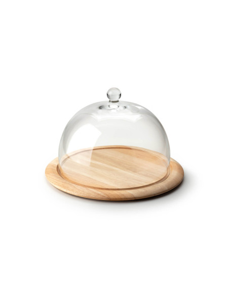 Continenta ostebrett i gummitre med glassklokke Ø33x19,5cm