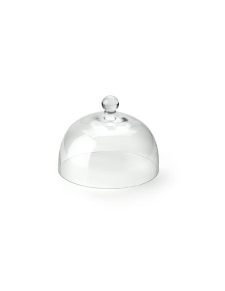 Continenta cheese tray with glass bell in rubberwood Ø33x19.5cm
