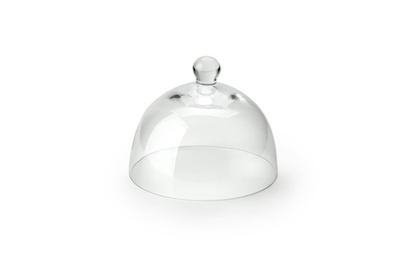 Bandeja para quesos de madera de caucho Continenta con campana de cristal Ø20x14cm