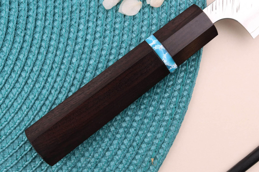 Yu Kurosaki Fujin 12cm SG2 turquoise handmade japanese utility knife