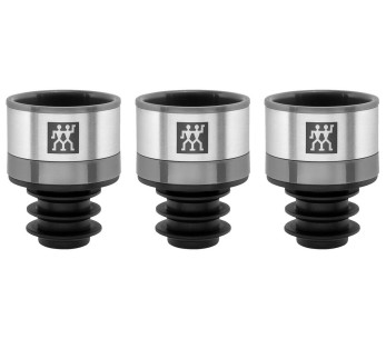 Set om 3 st Zwilling Fresh & Save vakuumvinproppar, grå