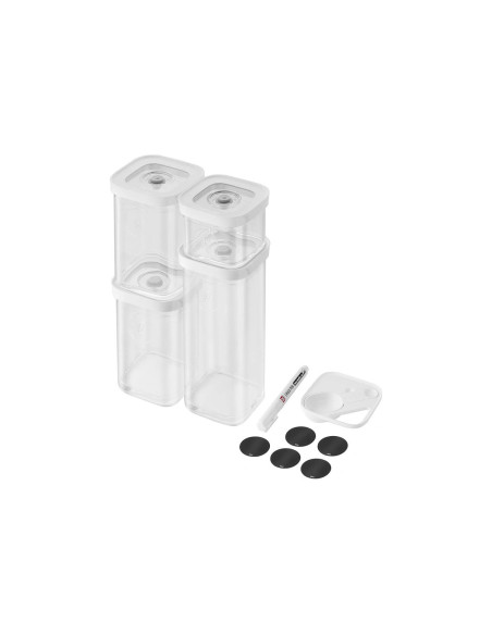 6-delt sett Zwilling Fresh & Save Cube størrelse S 4 bokser + 1 innsats + 1 markør