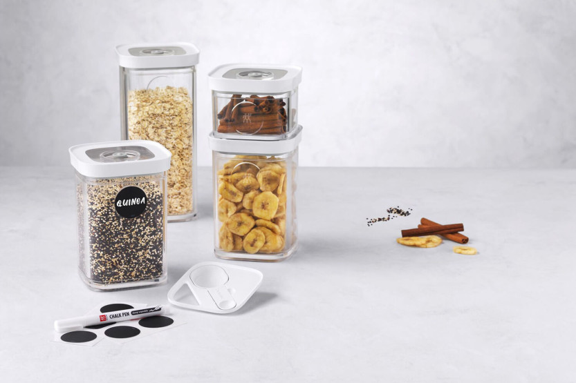 6-piece set Zwilling Fresh & Save Cube size S 4 tins + 1 insert + 1 marker