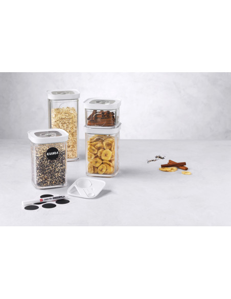 Set di 6 pezzi Zwilling Fresh & Save Cube formato S 4 barattoli + 1 inserto + 1 pennarello