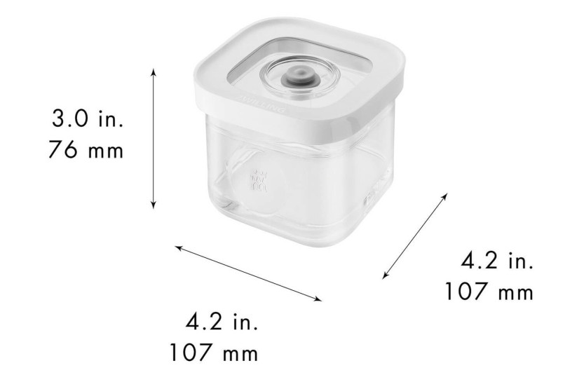 6-delt sett Zwilling Fresh & Save Cube størrelse S 4 bokser + 1 innsats + 1 markør
