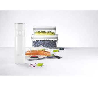 Zwilling Fresh & Save 7-delars startset S/M 1 vakuumpump + 2 glasburkar + 4 påsar 2