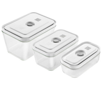 Set di 3 confezioni sottovuoto Zwilling Fresh & Save S/M/L in vetro borosilicato