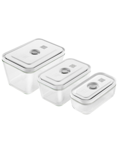 Sæt med 3 Zwilling Fresh & Save S/M/L vakuumpakker i borosilikatglas