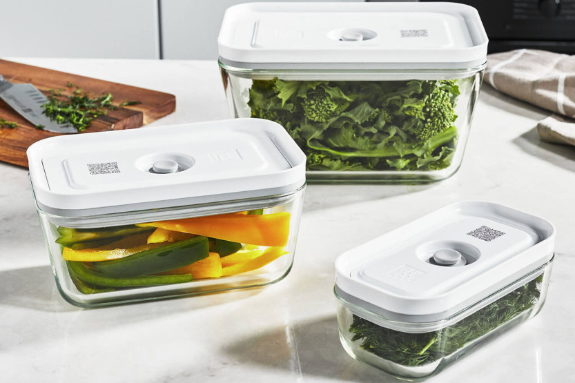 Set van 3 Zwilling Fresh & Save S/M/L vacuümverpakkingen in borosilicaatglas