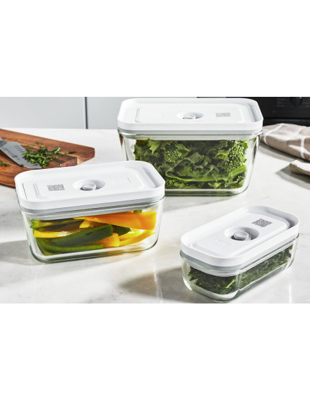 Set aus 3 Zwilling Fresh & Save Vakuumdosen S/M/L aus Borosilikatglas
