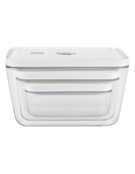 Set om 3 Zwilling Fresh & Save S/M/L vakuumförpackningar i borosilikatglas
