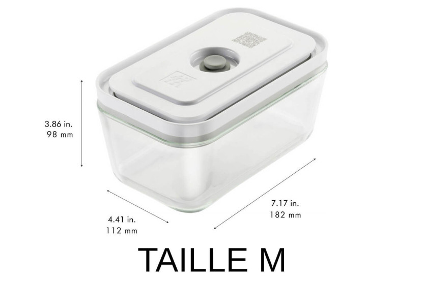Set om 3 Zwilling Fresh & Save S/M/L vakuumförpackningar i borosilikatglas