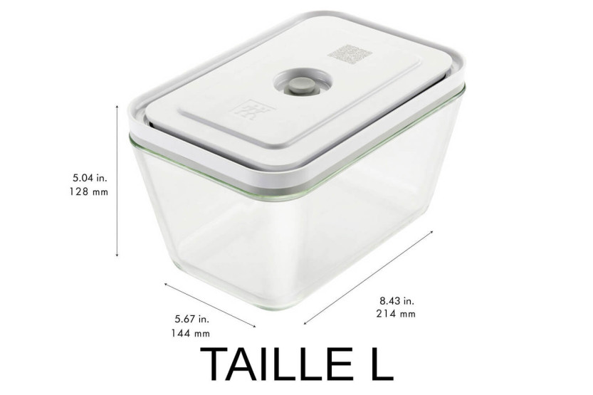 Set om 3 Zwilling Fresh & Save S/M/L vakuumförpackningar i borosilikatglas