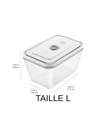 Conjunto de 3 embalagens de vácuo Zwilling Fresh & Save S/M/L em vidro borossilicato