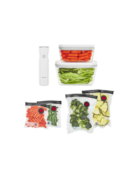 Zwilling Fresh & Save 7-piece M/L glass starter set 1 vacuum pump + 2 glass boxes + 4 bags