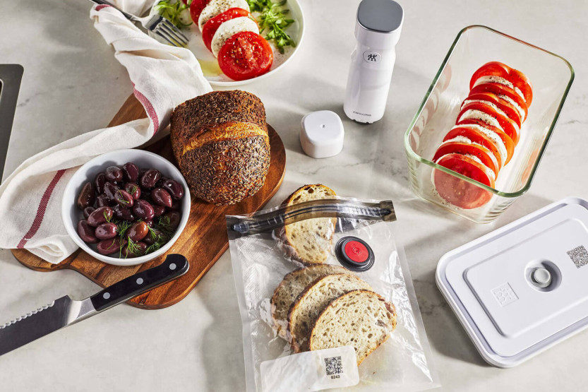Zwilling Fresh & Save Juego de iniciación de 7 piezas de vidrio M/L 1 bomba de vacío + 2 cajas de vidrio + 4 bolsas