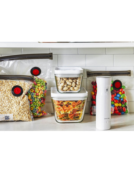 Conjunto inicial de 7 peças de vidro M/L Zwilling Fresh & Save 1 bomba de vácuo + 2 caixas de vidro + 4 sacos