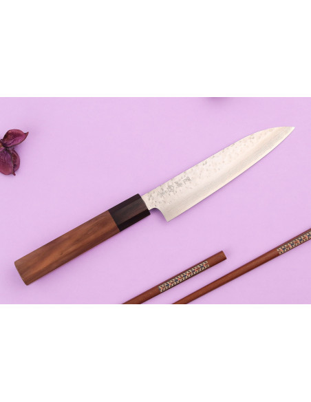 13.5cm Makoto Kurosaki VG7 Damascus hammered japanese craft utility knife