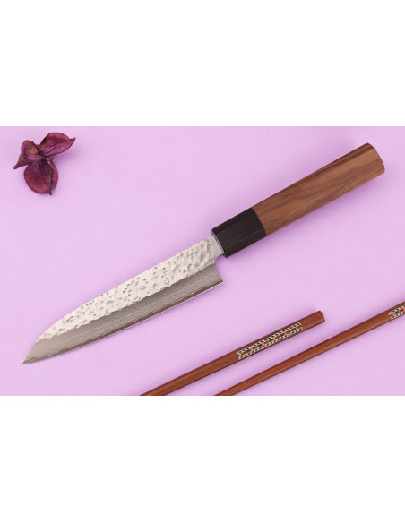 13.5cm Makoto Kurosaki VG7 Damascus hammered japanese craft utility knife