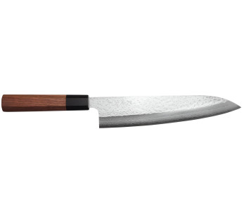 Faca gyuto japonesa VG7 martelada de Damasco Makoto Kurosaki 21cm